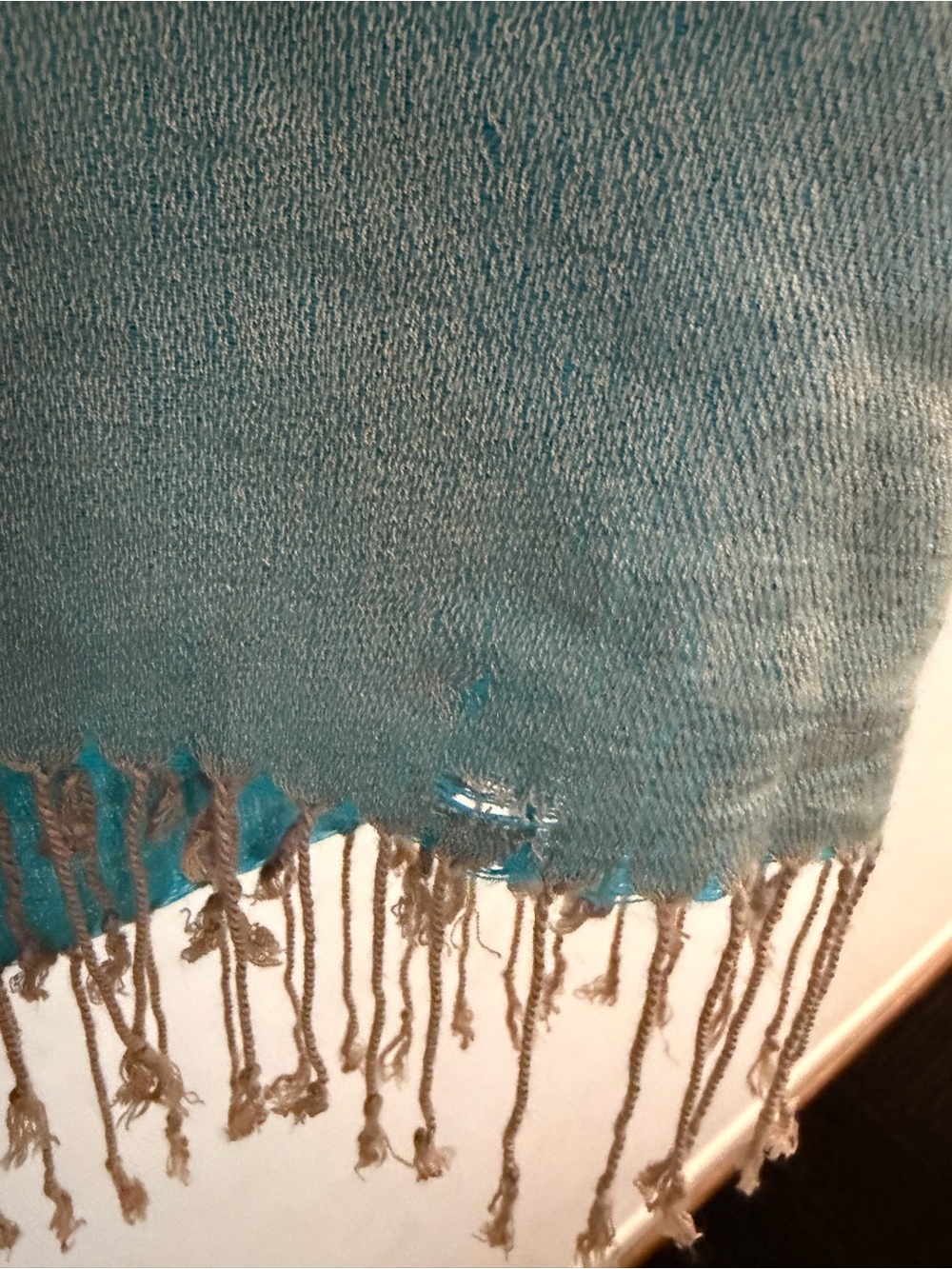 Pashma 70% Pashmina Silk Blend Scarf/Shawl – Turquoise Paisley - Picture 3 of 6